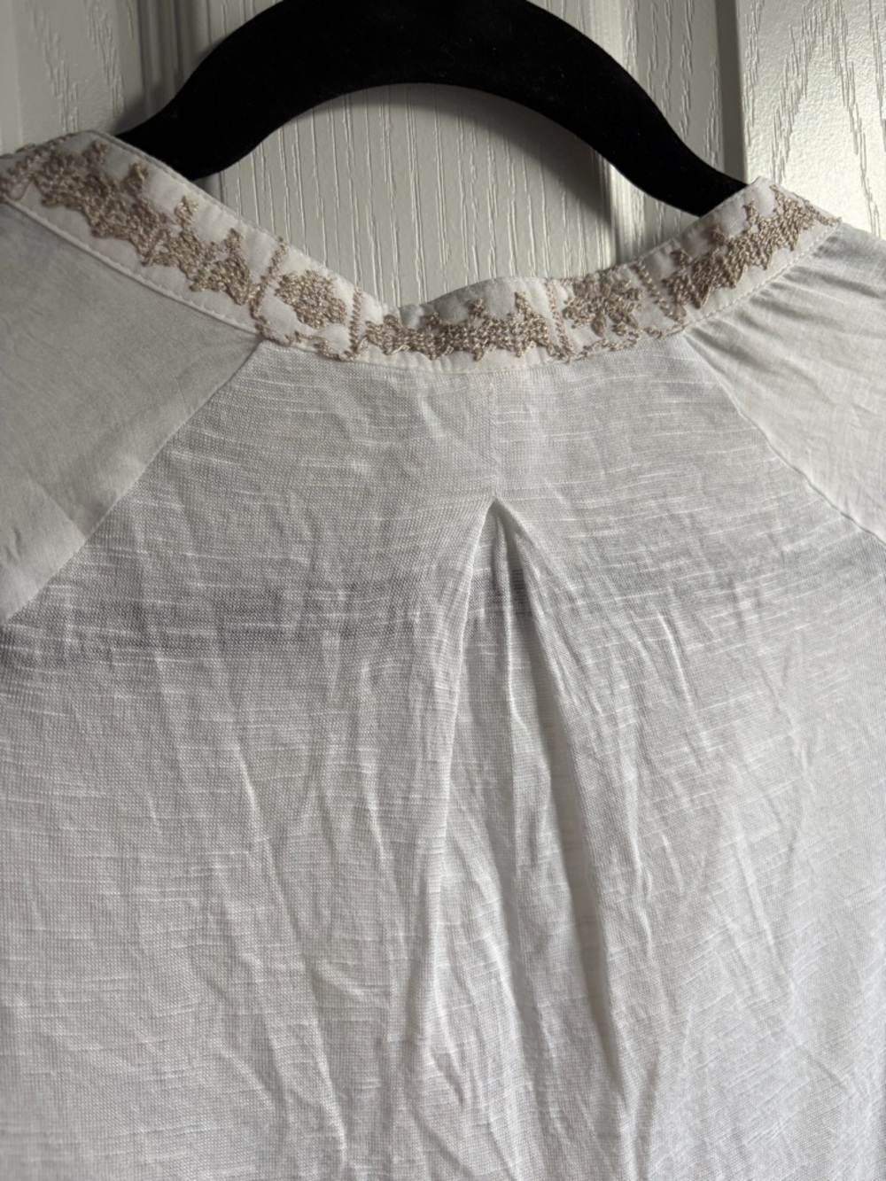 TINY Silk Cotton Blend Embroidered Boho Button Down Tunic Shirt Size Large - Picture 10 of 15